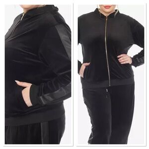 NWOT WHITE MARK | Black Velour Jacket  with Zip Front…. 577